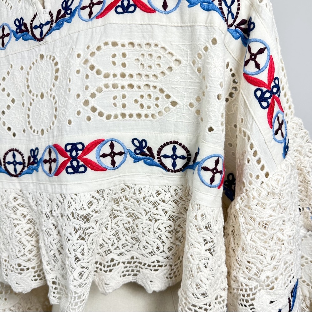 ANTHROPOLOGIE Ruffle Lace Shrug in Cream Size M/L - Picture 13 of 15